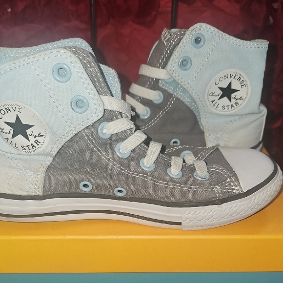 Converse Other - Converse All Star Kids High-Top Sneakers - Light Blue and Gray Size 3